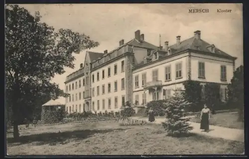 AK Mersch, Kloster mit Eingangsportal u. Pavillon