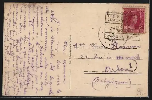 AK Mersch, Kloster mit Eingangsportal u. Pavillon