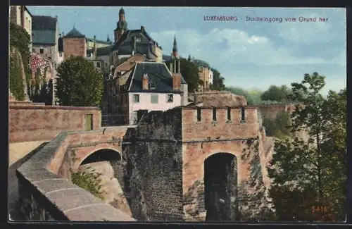 AK Luxemburg, Stadteingang vom Grund her