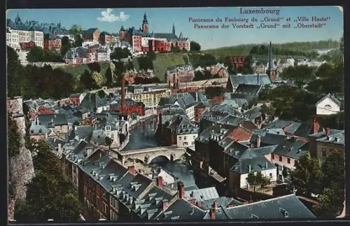 AK Luxembourg, Panorama du Faubourg du Grund et Ville Haute