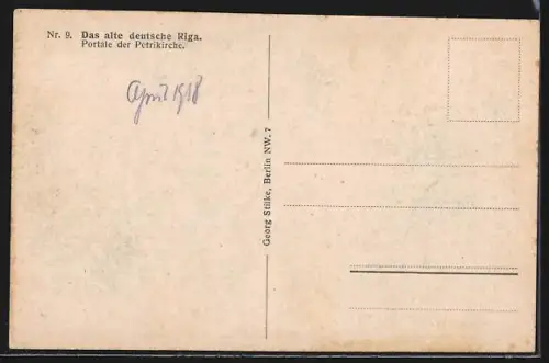 AK Riga, Portale der Petrikirche