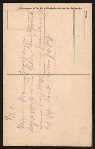 AK Riga, Petrikirche mit umgebenden Gebäuden