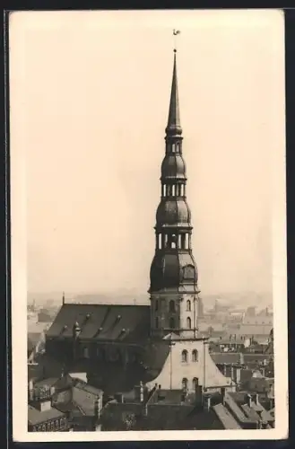 Foto-AK Riga, Blick auf die Petrikirche