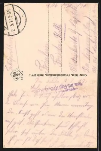 AK Mitau, Blick vom Wasser zum Kirchturm