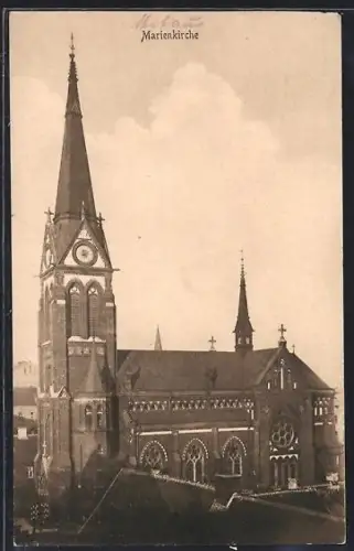 AK Mitau, Blick auf die Marienkirche