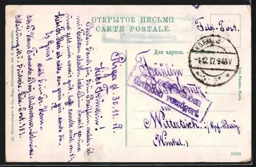 AK Riga, Blick auf das deutsche Theater