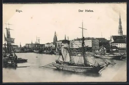 AK Riga, Der Hafen, Segelschiffe