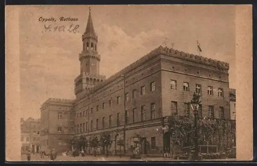 AK Oppeln, Rathaus, Totalansicht