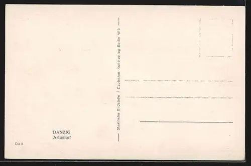 AK Danzig, Ansicht vom Artushof mit Neptunbrunnen