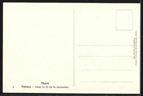 Künstler-AK Thorn / Torun, Rathaus, erbaut im 13. -14. Jahrhundert