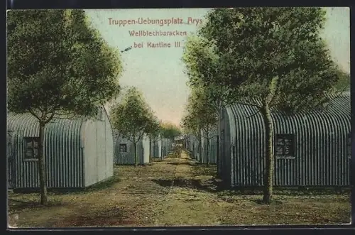 AK Arys, Truppen-Übungsplatz, Wellblechbaracken bei Kantine III