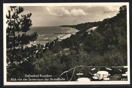 AK Rauschen, Blick von der Seeterrasse der Strandhalle