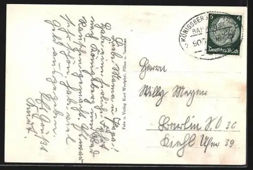 AK Rauschen, Blick von der Seeterrasse der Strandhalle