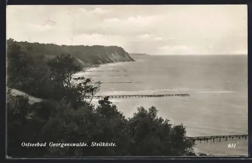 AK Georgenswalde, Steilküste an der Ostsee