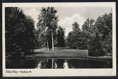 AK Tilsit /Ostpr., Stadtpark