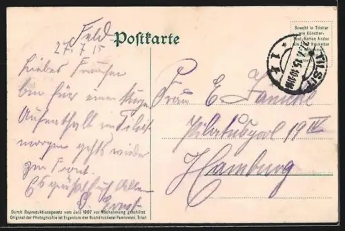 AK Tilsit, Ortsansicht vom Engelsberg gesehen, Königin-Luise-Brücke über die Memel