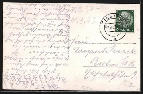 AK Tilsit, Partie am Hafen mit Kran