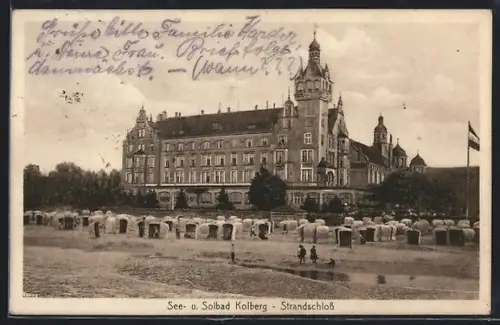 AK Kolberg, Blick auf das Strandschloss