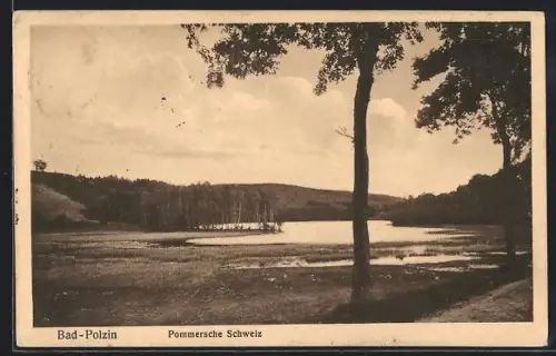 AK Bad-Polzin /Pommersche Schweiz, Idyllische Landschaft