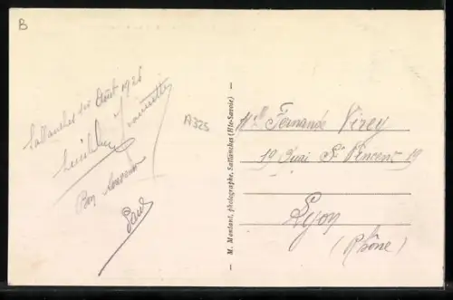 AK Sallanches, Le Monument aux Morts et le Mont-Blanc