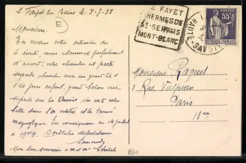 AK Le Fayet, Hôtel du Miage, prop. M. Simon