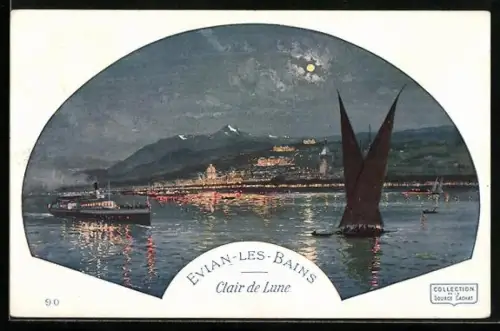 AK Evian-les-Bains, Clair de Lune