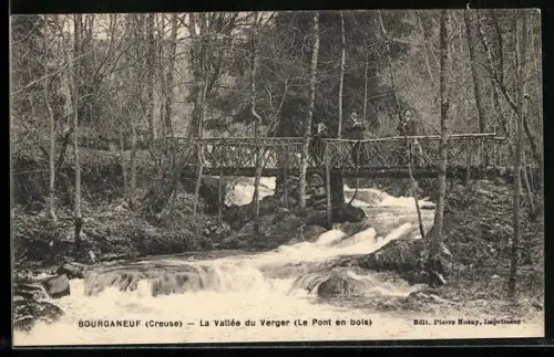 AK Bourganeuf /Creuse, La Vallée du Verger, Le Pont en bois