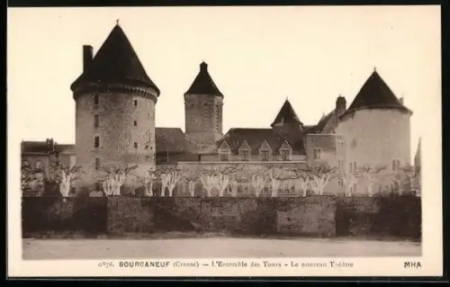 AK Bourganeuf /Creuse, L`Ensemble des Tours, Le nouveau Théâtre