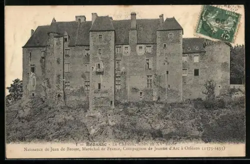 AK Boussac, Le château, vestige du XVe siècle, naissance de Jean de Brosse, compagnon de Jeanne d`Arc
