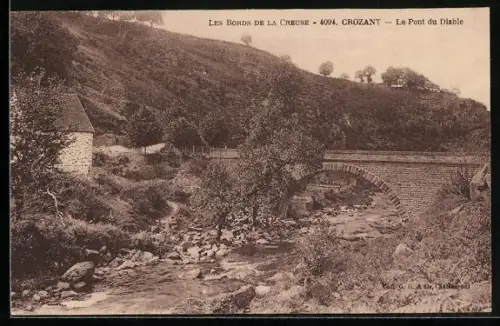 AK Crozant /Creuse, Le Pont du Diable sur les bords de la Creuse