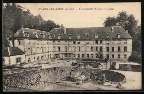AK Évaux-les-Bains /Creuse, Établissement thermal et sources