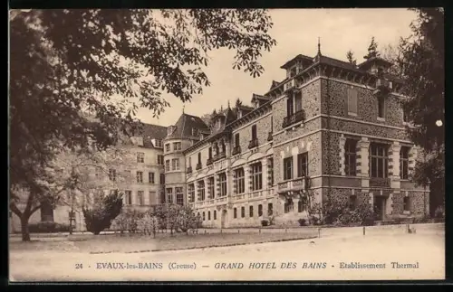 AK Évaux-les-Bains /Creuse, Grand Hôtel des Bains, Établissement Thermal