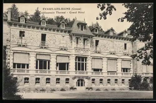 AK Évaux-les-Bains /Creuse, Établissement Thermal, Grand Hôtel