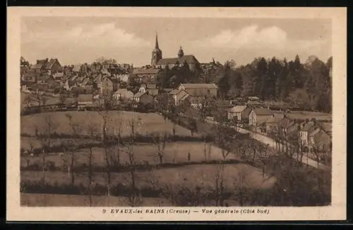 AK Évaux-les-Bains /Creuse, Vue générale, Côté Sud