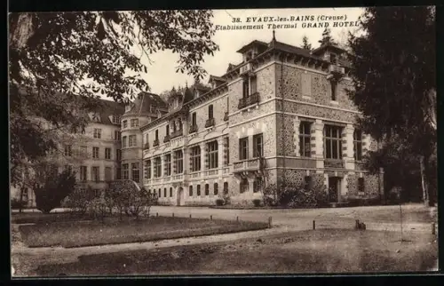 AK Évaux-les-Bains /Creuse, Établissement Thermal Grand Hôtel