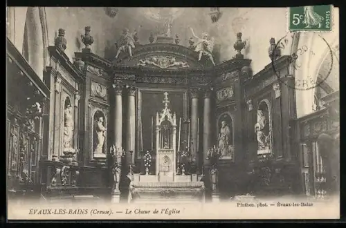 AK Évaux-les-Bains /Creuse, Le Choeur de l`Église