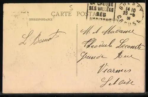 AK Guéret /Creuse, Vue prise de la route de Courtilles