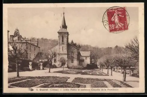 AK Guéret /Creuse, Jardin Public et ancienne Chapelle de la Providence
