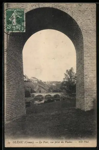 AK Glénic /Creuse, Le Pont, vue prise du Viaduc