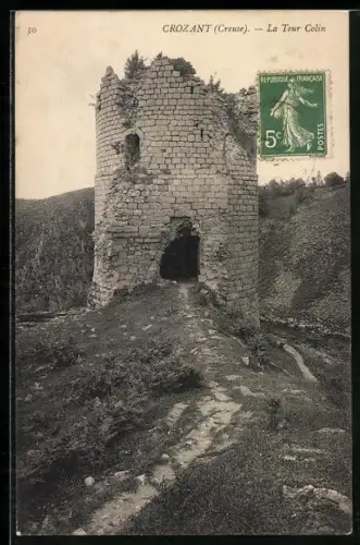 AK Crozant /Creuse, La Tour Colin