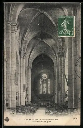 AK La Souterraine /Creuse, Intérieur de l`Église