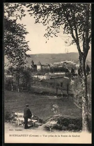 AK Bourganeuf /Creuse, Vue prise de la Route de Guéret