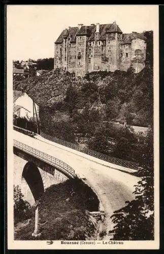 AK Boussac /Creuse, Le Château et le pont en contrebas