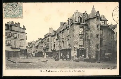 AK Aubussen, Un coin de la Grande-Rue