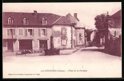 AK La Courtine, Place de la Fontaine