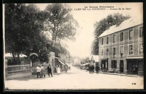 AK La Courtine, Camp et avenue de la Gare
