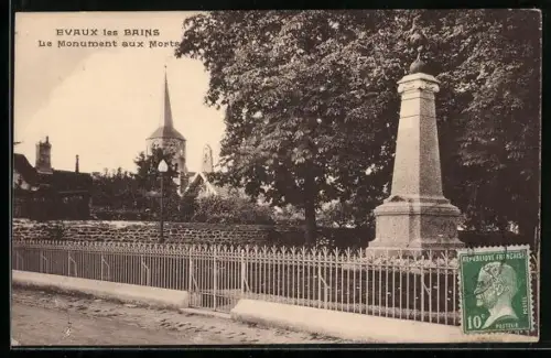 AK Evaux les Bains, Le Monument aux morts