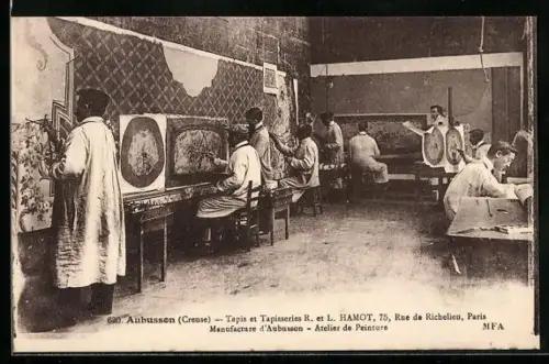 AK Mehrere Maler sitzen im Raum und zeichnen