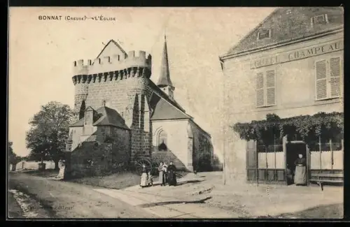 AK Bonnat, L`Eglise et l`Hotel Champeau