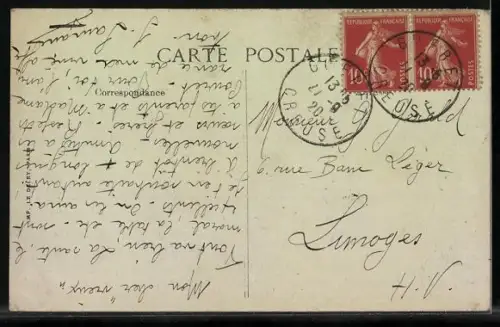 AK Guéret, École Notre-Dame, Vue en facade